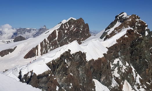 Westlicher Breithornzwilling 4.139 m, östlicher Breithornzwilling 4.106 m (Hochtour) Breithorn halbe Traverse ost west Hochtour 15