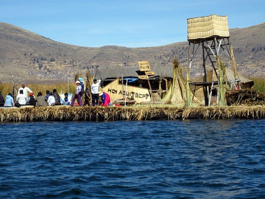 Uros Floating Islands auf dem Titicacasee Titicacasee