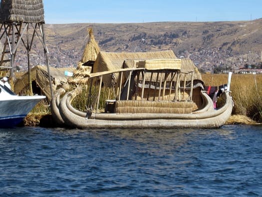 Uros Floating Islands auf dem Titicacasee Titicacasee