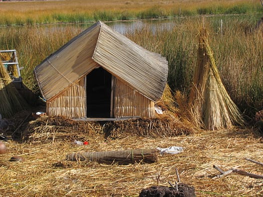 Uros Floating Islands auf dem Titicacasee Titicacasee