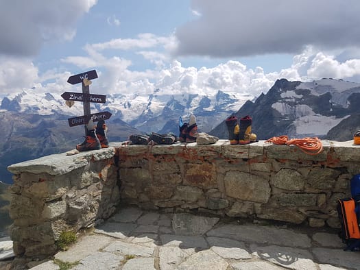 Obergabelhorn 4.063 m Versuch (Hochtour) Rothornhuette 2