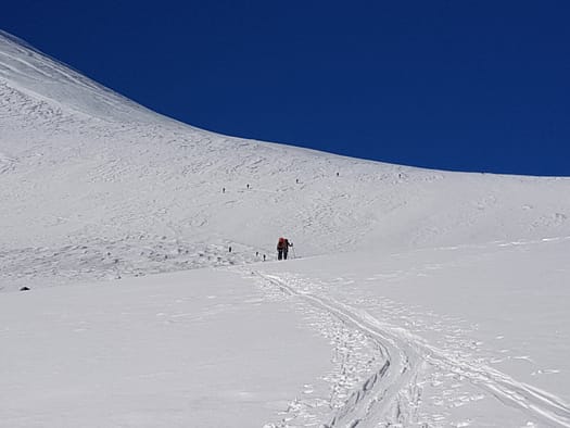 Rimpfischhorn 4.199 m (Skihochtour) Versuch Rimpfischhorn Skihochtouren Versuch 3