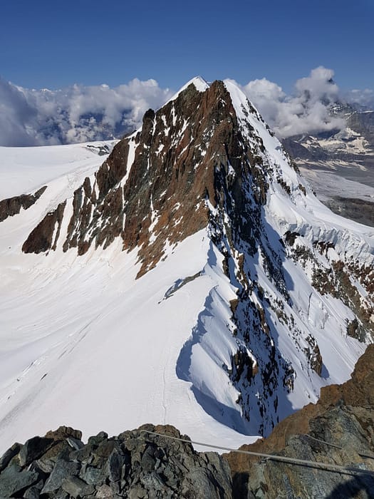 Westlicher Breithornzwilling 4.139 m, östlicher Breithornzwilling 4.106 m (Hochtour) Breithorn halbe Traverse ost west Hochtour 10