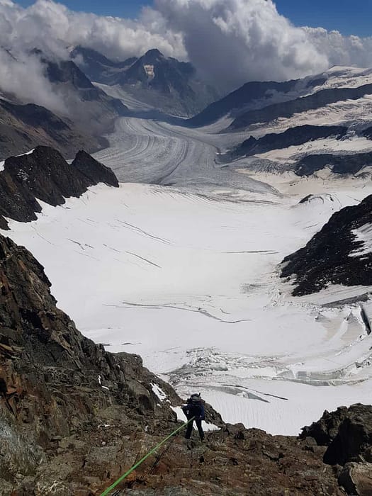 Gross Grünhorn 4.044 m Überschreitung (Hochtour) Gross Gruenhorn 4.044 m Hochtour 10